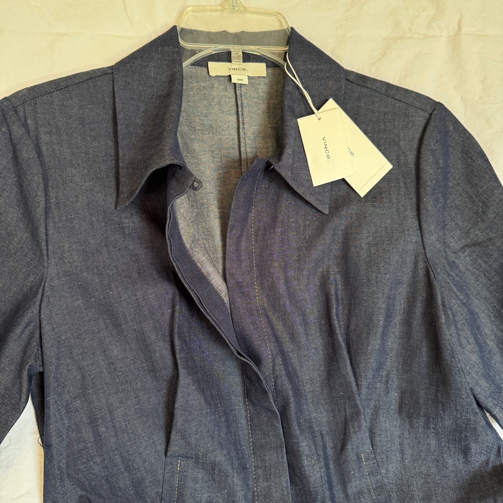 NWT: Vince Denim Shirt Midi Dress - current Season - Picture 8 of 15